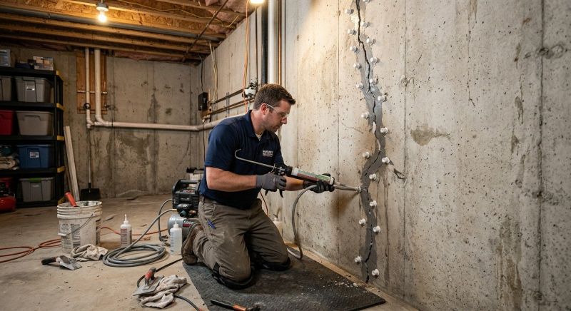 Basement Crack Repair in Lapeer County, MI