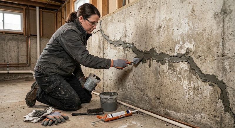 Cracked Basement Floor Repair in Lapeer County, MI