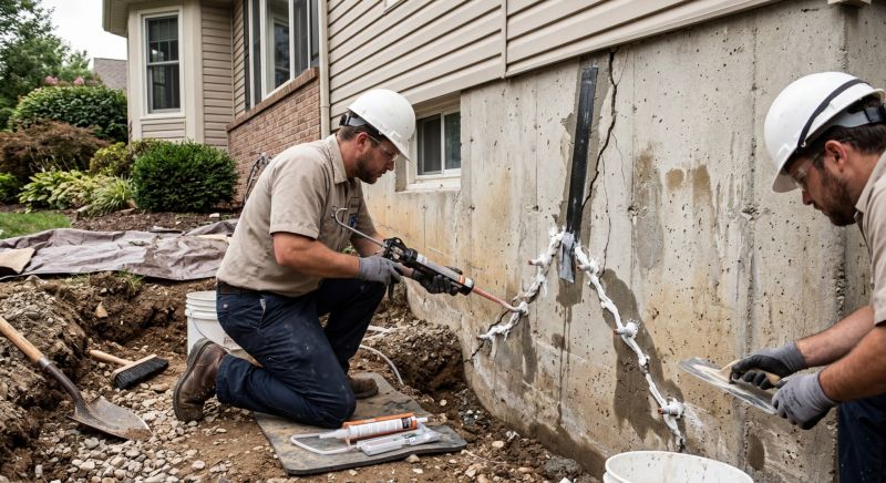 Cracked Foundation Repair in Almont, MI