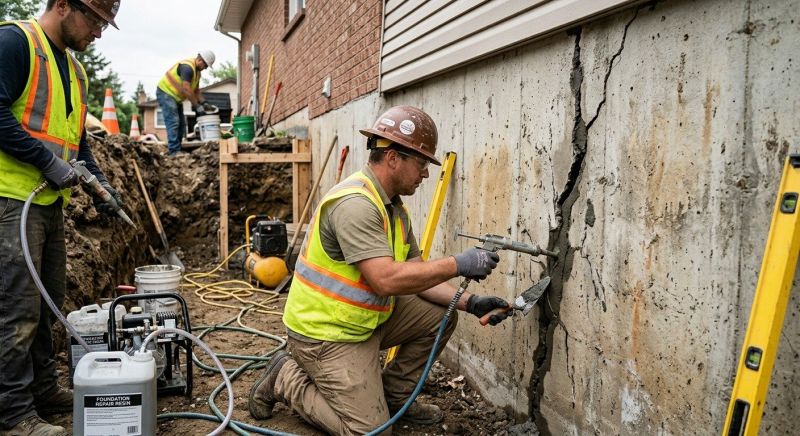 Cracked Foundation Repair in Marlette, MI