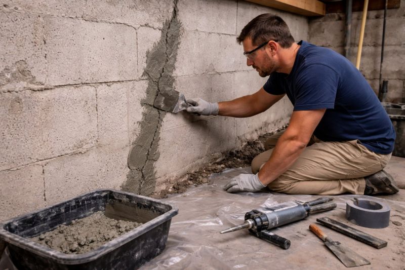 Foundation Crack Repair in Davison, MI