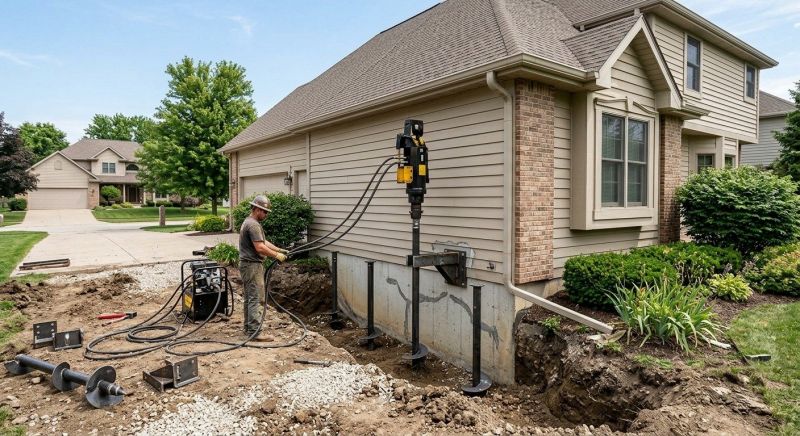 Helical Piers Installation in Lapeer County, MI