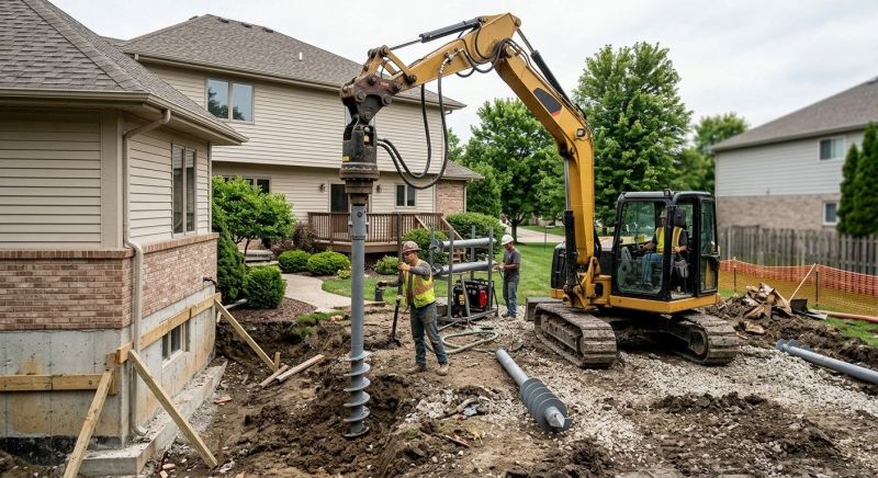 Helical Pile Installation in Lapeer County, MI