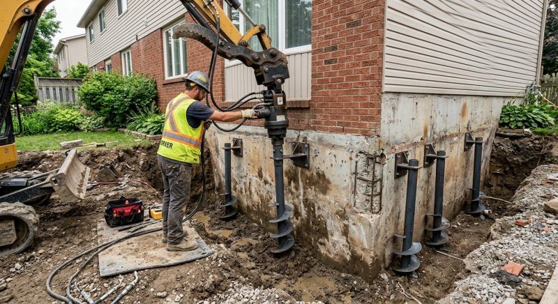 Helical Pile Installation in Lapeer County, MI