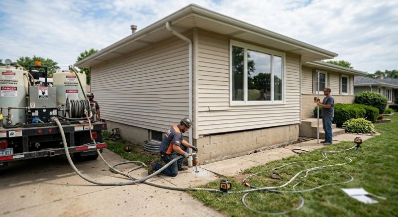 Sinking Foundation Lifting in Lapeer County, MI