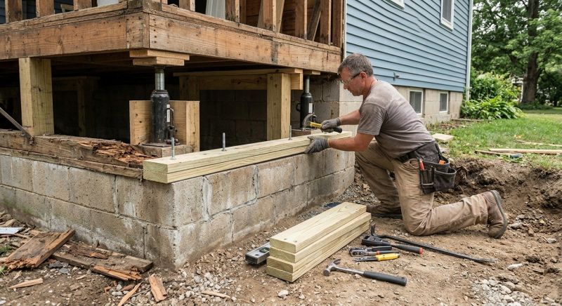Sinking Foundation Repair in Almont, MI